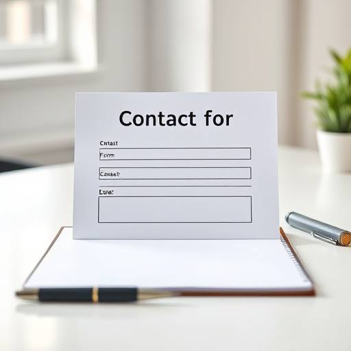 Image illustrant un formulaire de contact avec un stylo et un bloc-notes