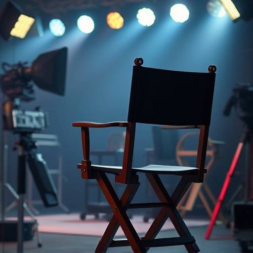 Un fauteuil de réalisateur sur un plateau de tournage